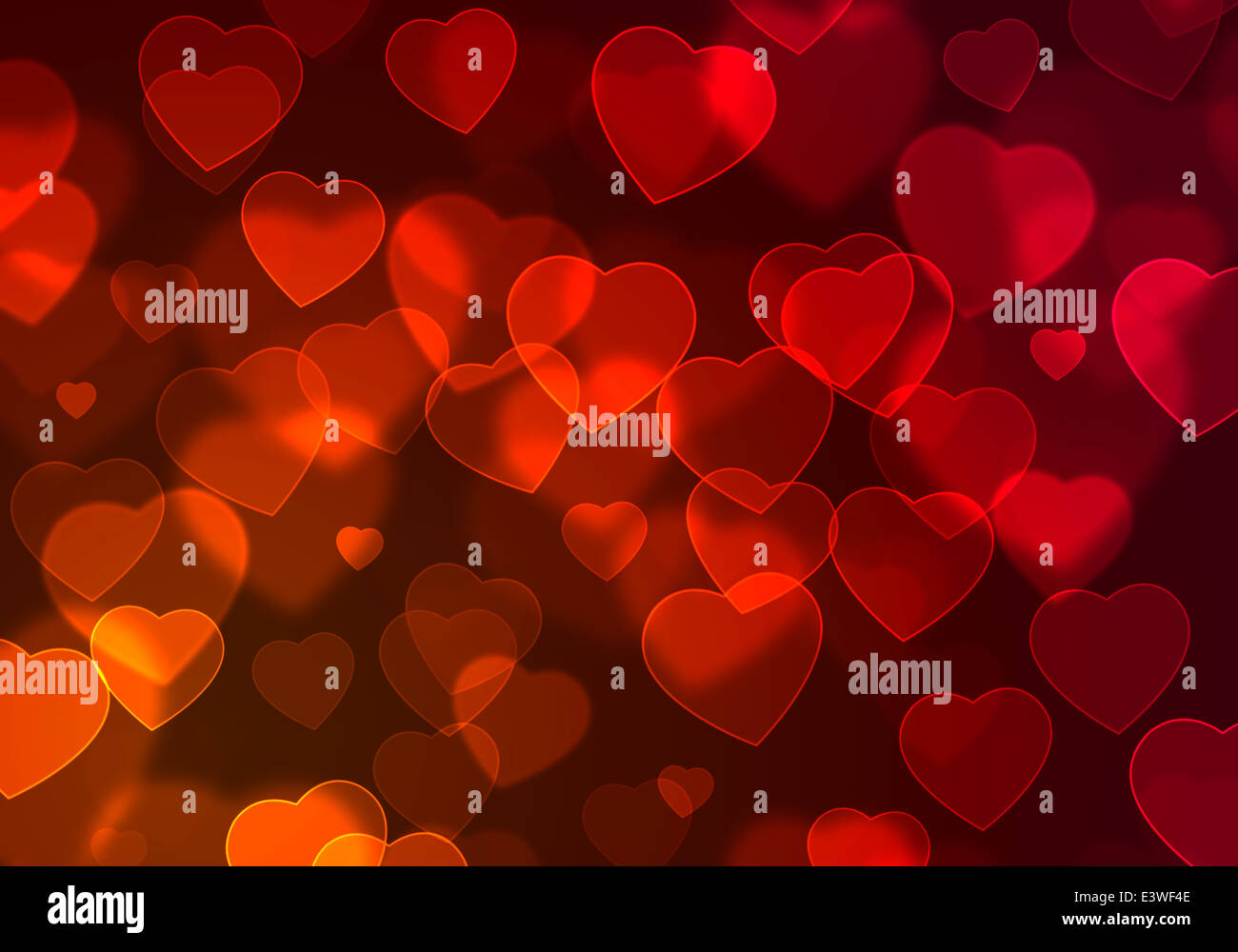 illustration of abstract romantic background with floating red hearts ...