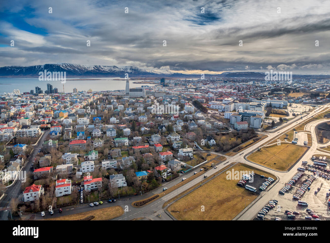 Aerial view of Reykjavik, Iceland Stock Photo