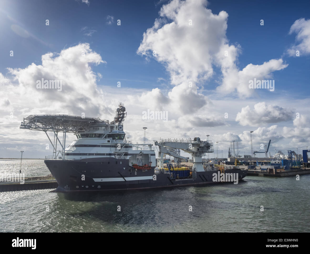 Multi purpose ship in Esbjerg harbor, Denmark Stock Photo Alamy