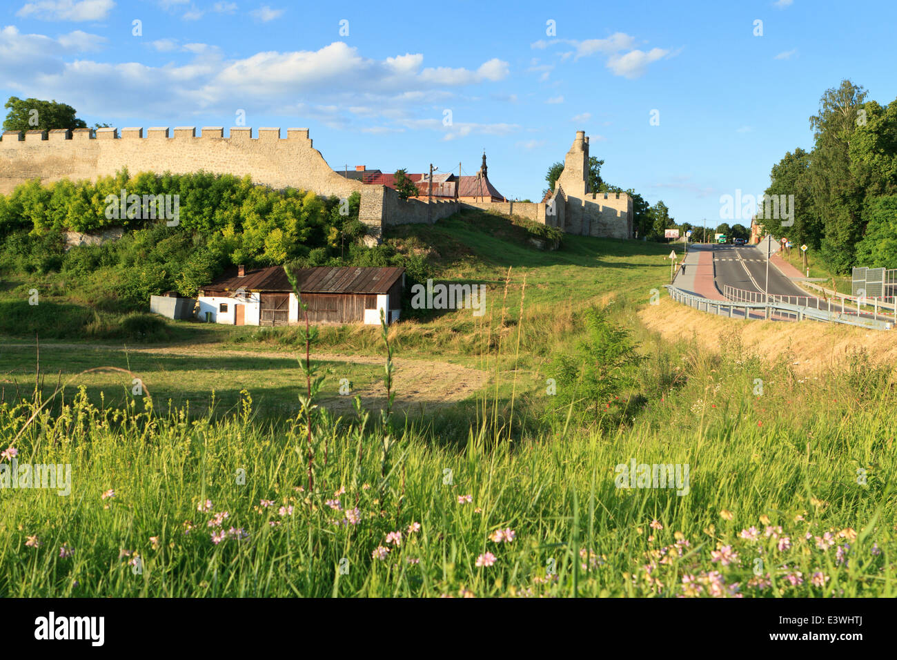 Szydlow - old town with medieval center, ruins of castle and a 700-meter long defensive wall, swietokrzyskie, Poland. Stock Photo