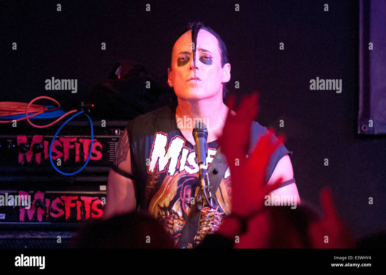Singer Jerry Only (Gerrard Caiafa) performing with The Misfits.  EDITORIAL USE ONLY Stock Photo