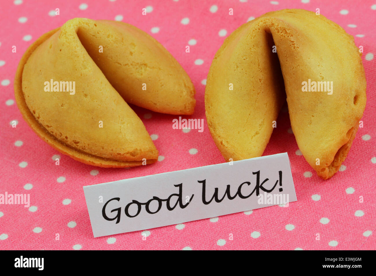 Good luck card with fortune cookies Stock Photo Alamy