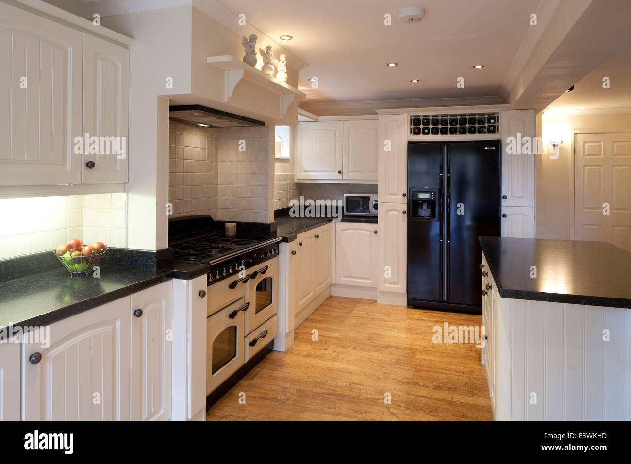 Modern country style kitchen, Cheshire, UK Stock Photo