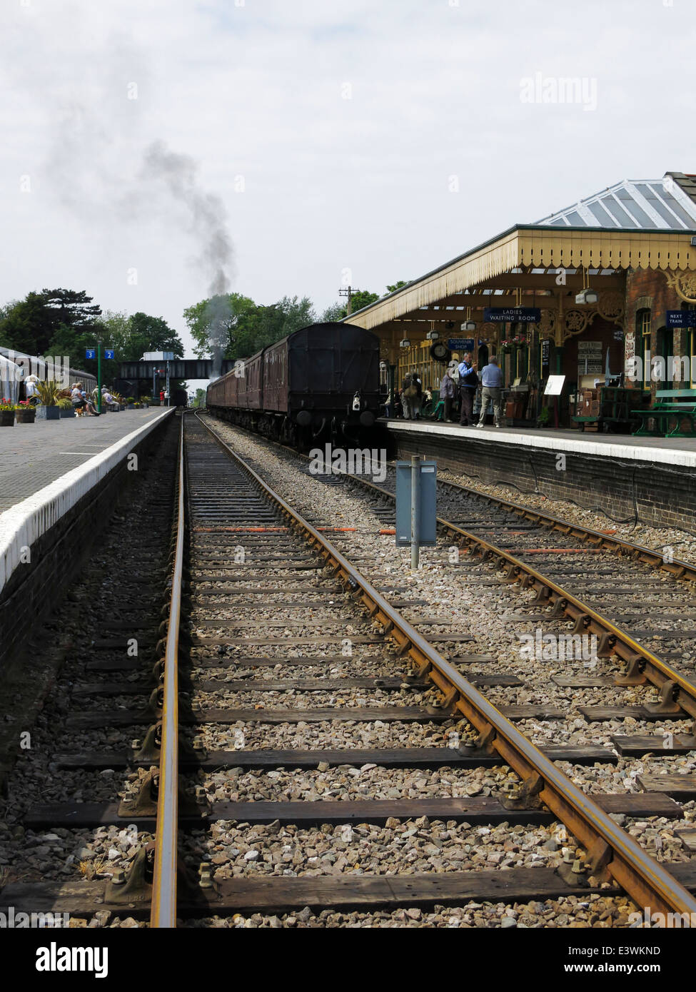 Sheringham historic railway station and steam train, Norfolk, England
