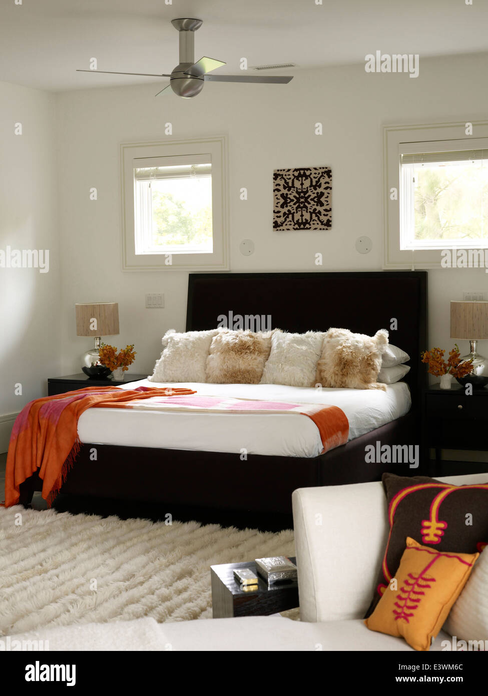 Double bed in modern bathroom, USA Stock Photo Alamy