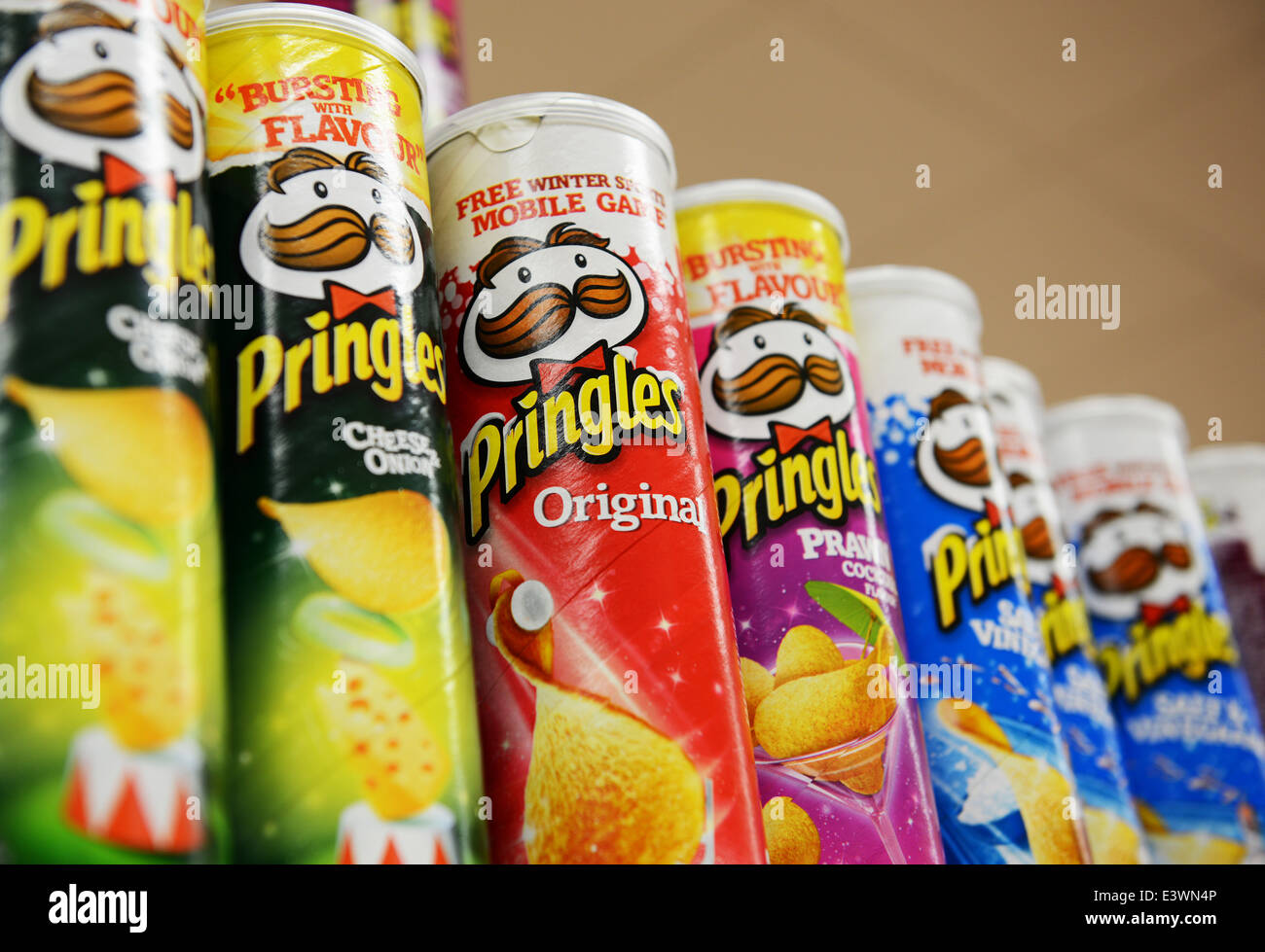 Pringles brand of potato wheatbased stackable snack chips owned