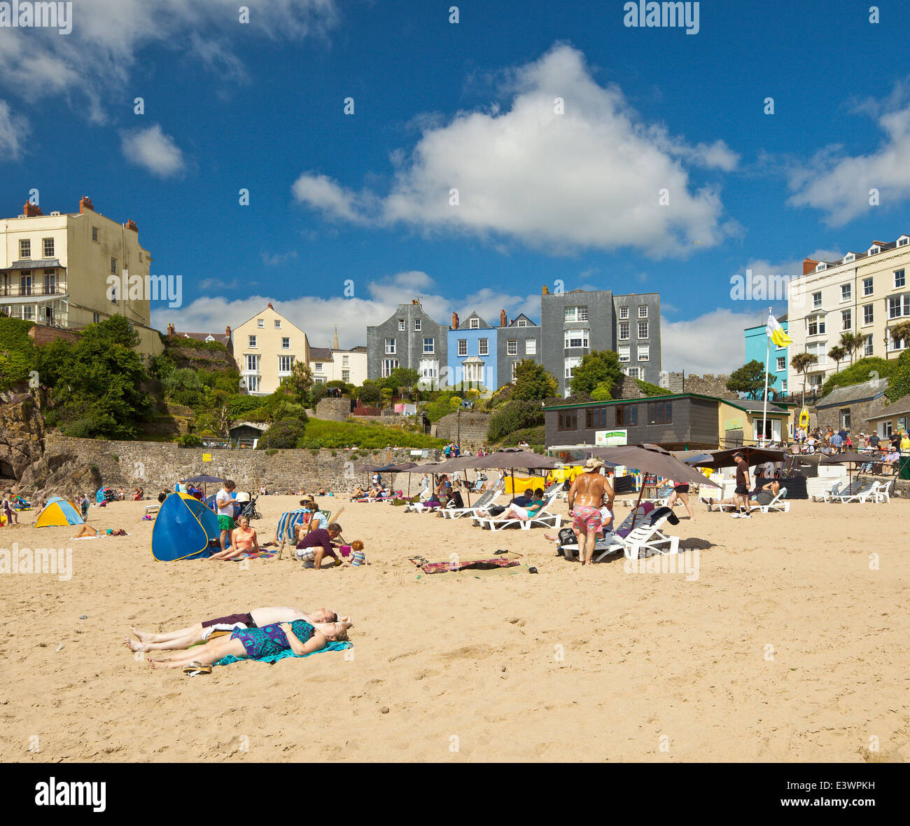 Castle Sands, Tenby, Wales. Stock Photo