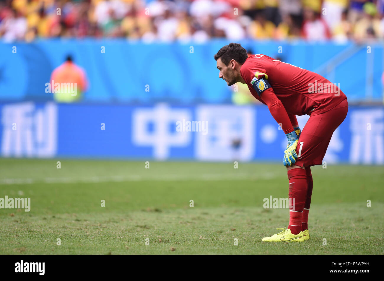 Brasilia, Brazil. 30th June, 2014. Goalkeeper Hugo Lloris of France seen during the FIFA World Cup 2014 round of 16 match between France and Nigeria at the Estadio National Stadium in Brasilia, Brazil, on 30 June 2014. Credit:  dpa picture alliance/Alamy Live News Stock Photo