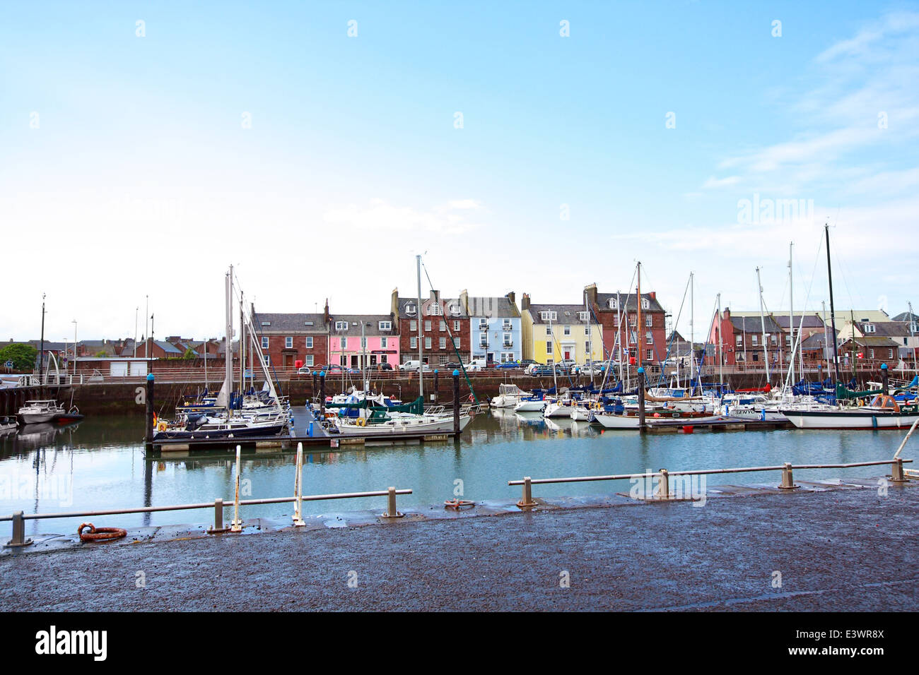 Arbroath Harbour with a view on High Street Stock Photo Alamy