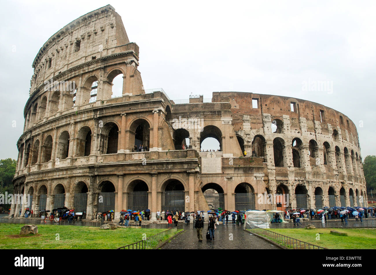 A view of the Colosseum in Rome. Stock Photo