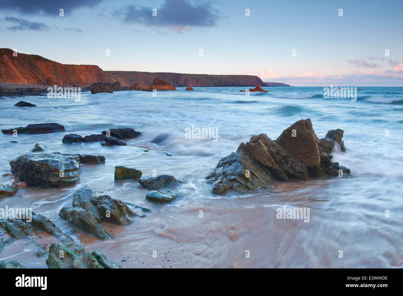 Sunset at Marloes Sands - Pembrokeshire Stock Photo