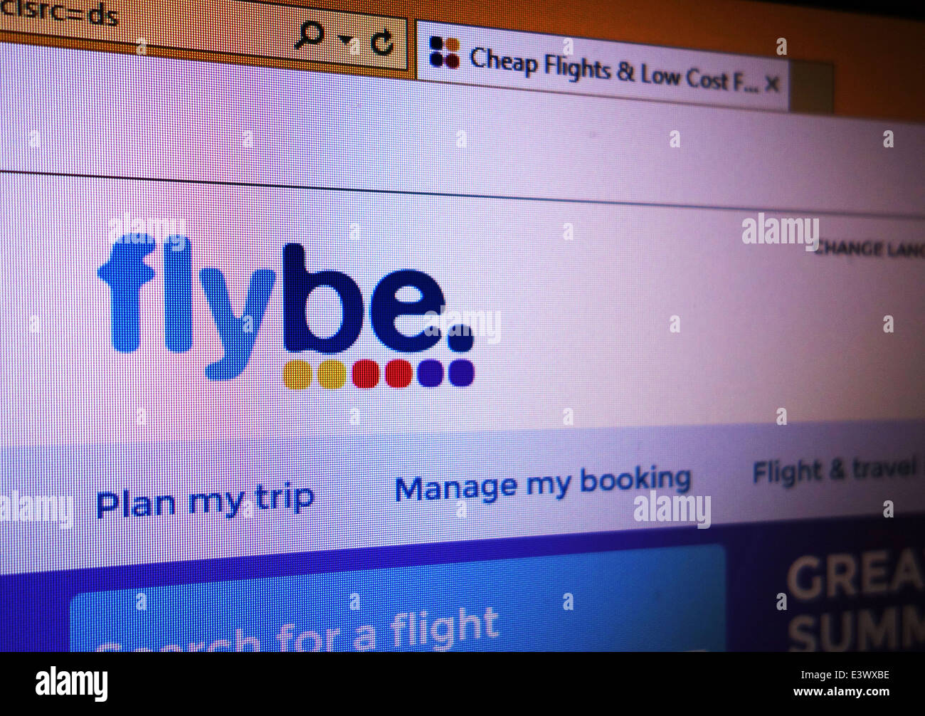flybe web site Stock Photo