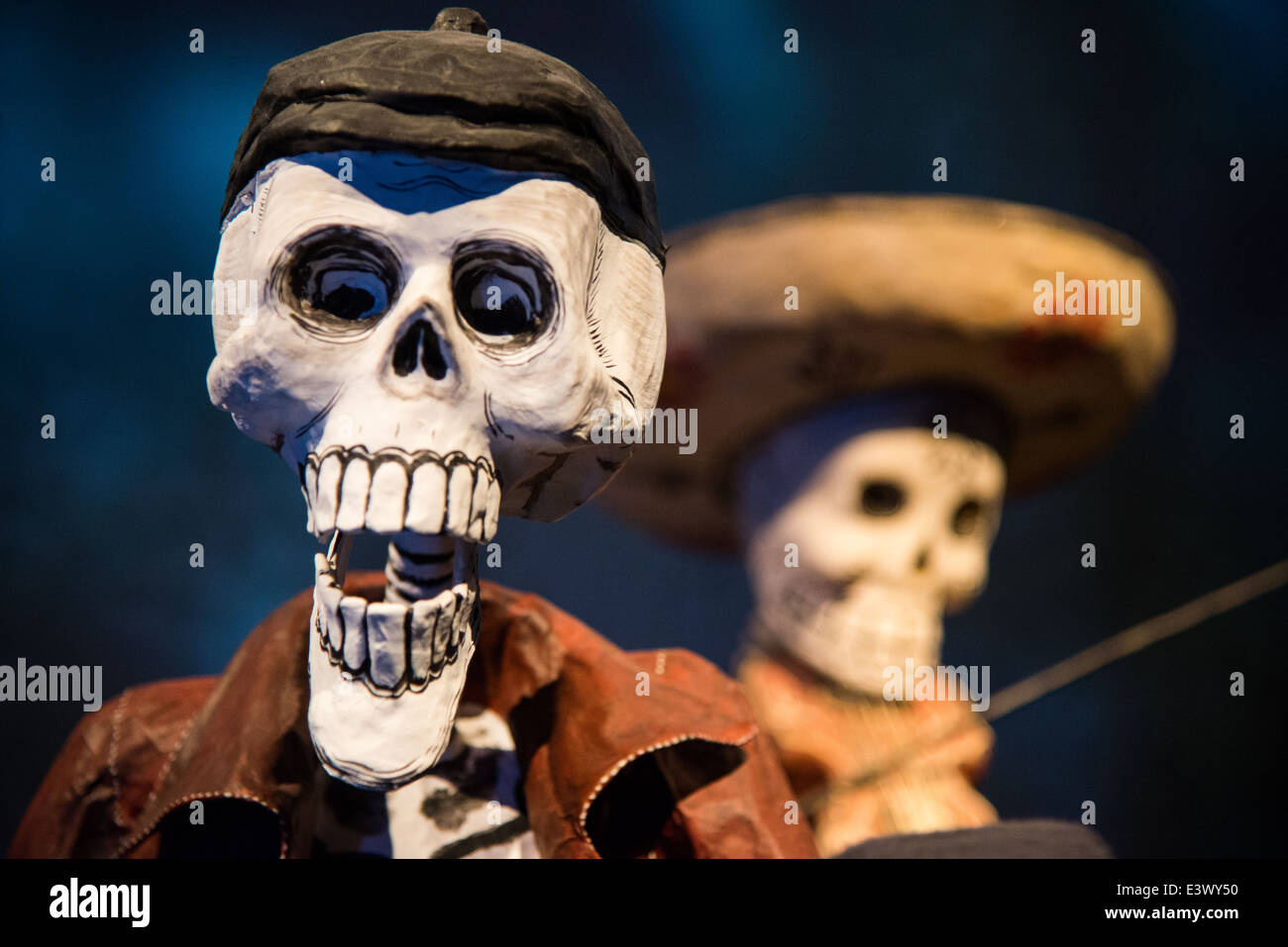 mexican paper mache figures at the etnographic museum of Leiden in Holland Stock Photo