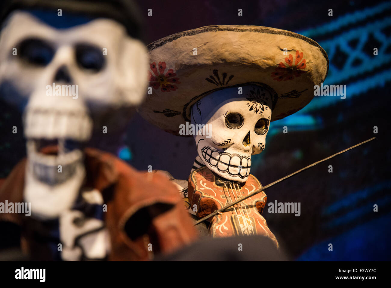 mexican paper mache figures at the etnographic museum of Leiden in Holland Stock Photo