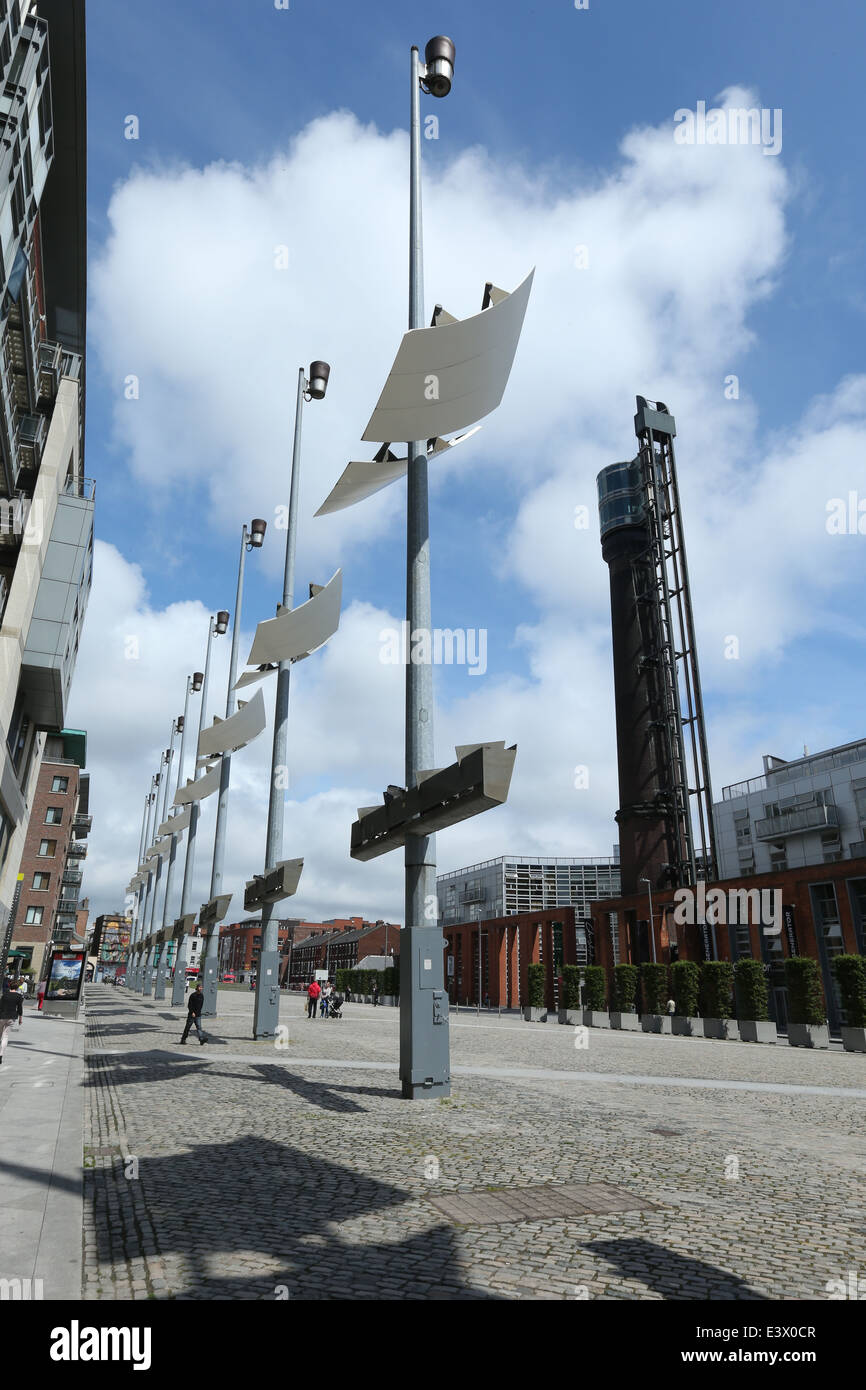 A view from Smithfield square, including the Jameson Distillery Chimney