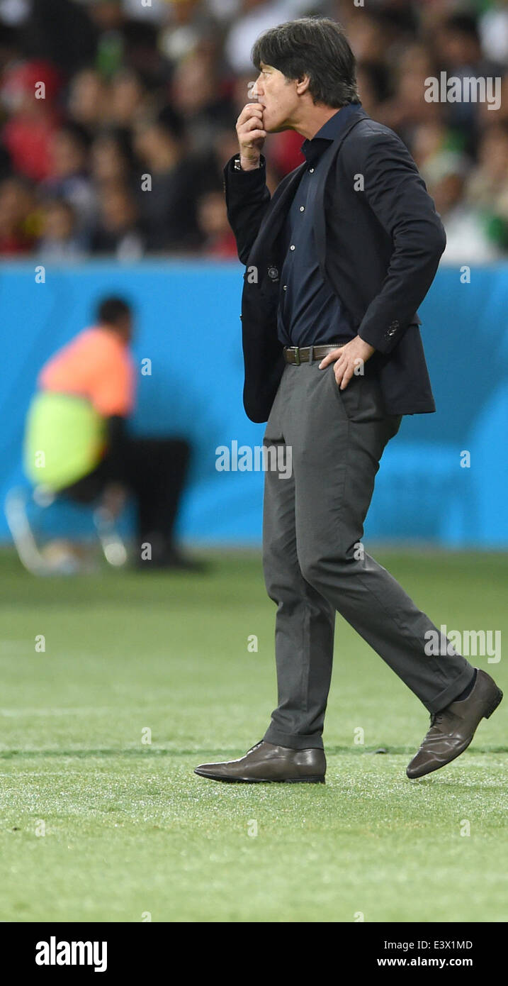 Porto Alegre, Brazil. 30th June, 2014. Head coach Joachim Loew seen during the FIFA World Cup 2014 round of 16 soccer match between Germany and Algeria at the Estadio Beira-Rio in Porto Alegre, Brazil, 30 June 2014. Photo: Andreas Gebert/dpa/Alamy Live News Stock Photo