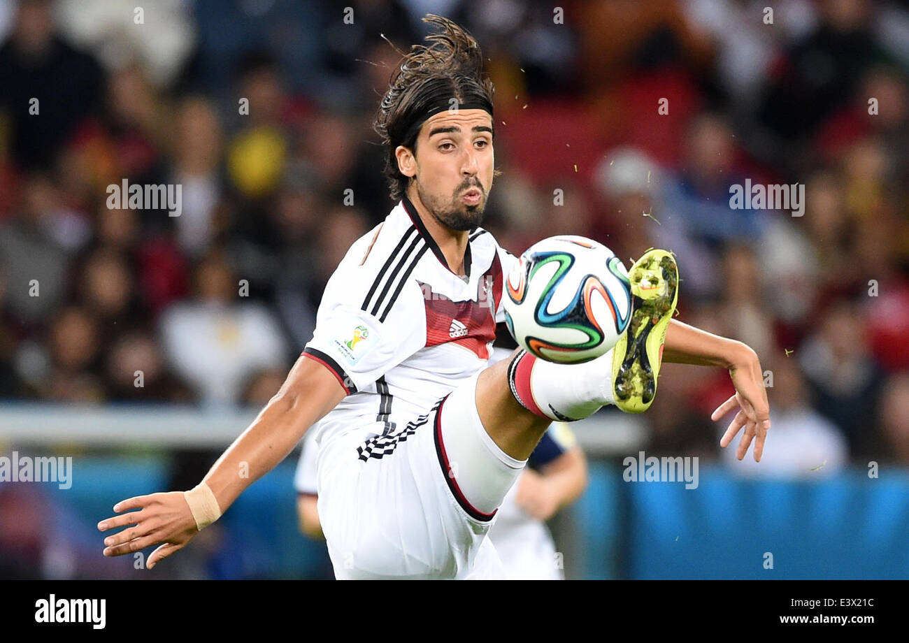 Porto Alegre, Brazil. 30th June, 2014. Germany's Sami Khedira in action during the FIFA World Cup 2014 round of 16 soccer match between Germany and Algeria at the Estadio Beira-Rio in Porto Alegre, Brazil, 30 June 2014. Photo: Marcus Brandt/dpa/Alamy Live News Stock Photo