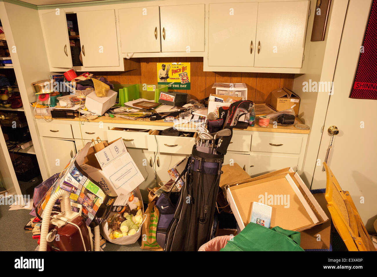 Hoarders' Messy residential home, USA Stock Photo