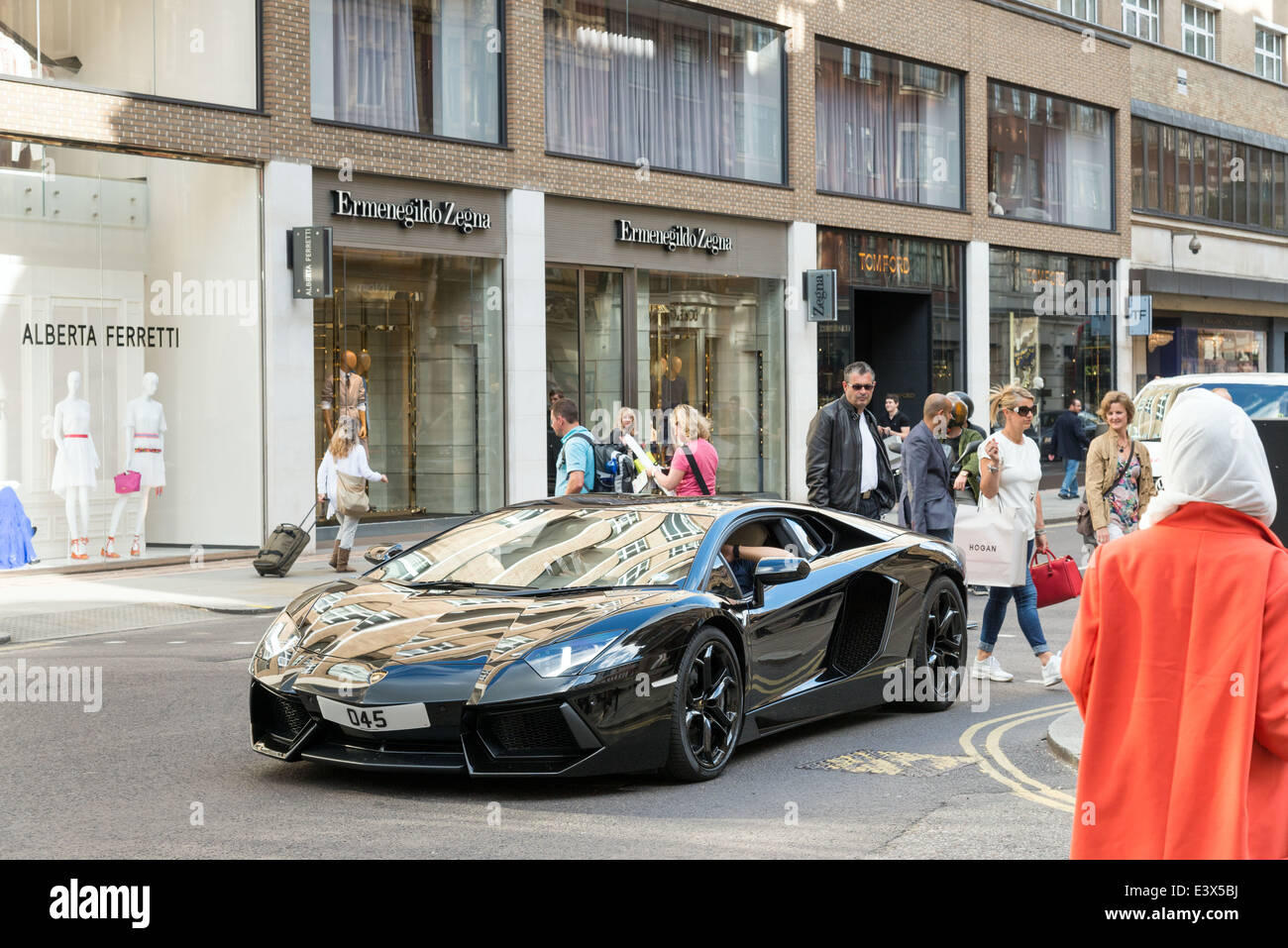 Lamborghini supercar driving down Sloane Street, London, England, UK Stock  Photo - Alamy