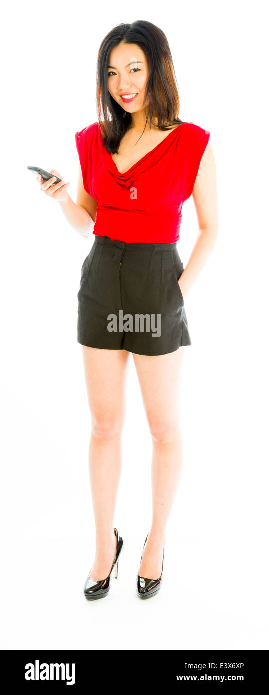 Asian woman in shorts Cut Out Stock Images & Pictures - Alamy
