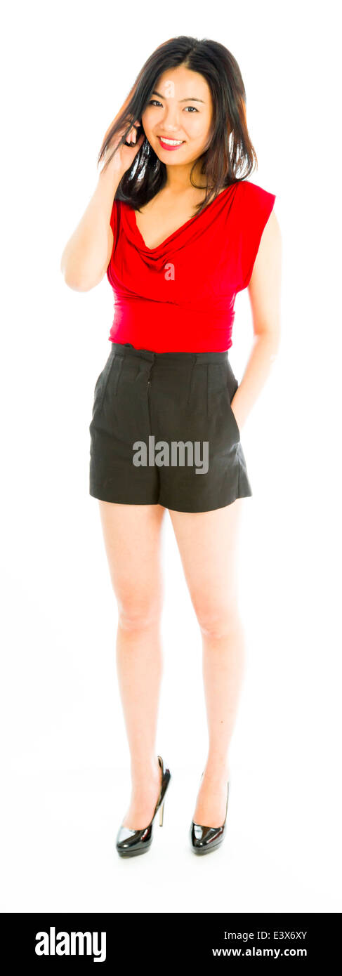Asian woman in shorts Cut Out Stock Images & Pictures - Alamy