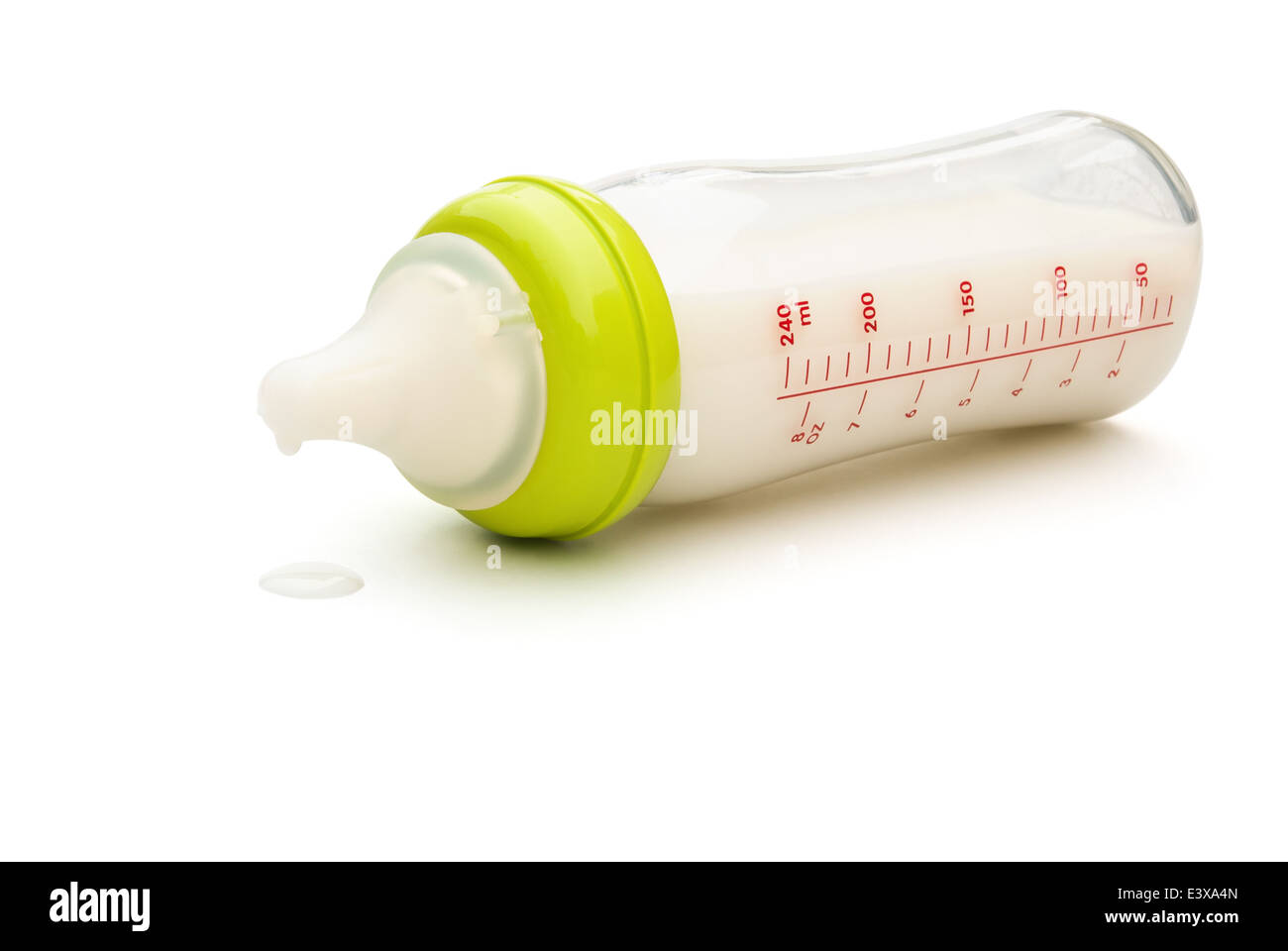 baby bottle and milk with clipping path Stock Photo