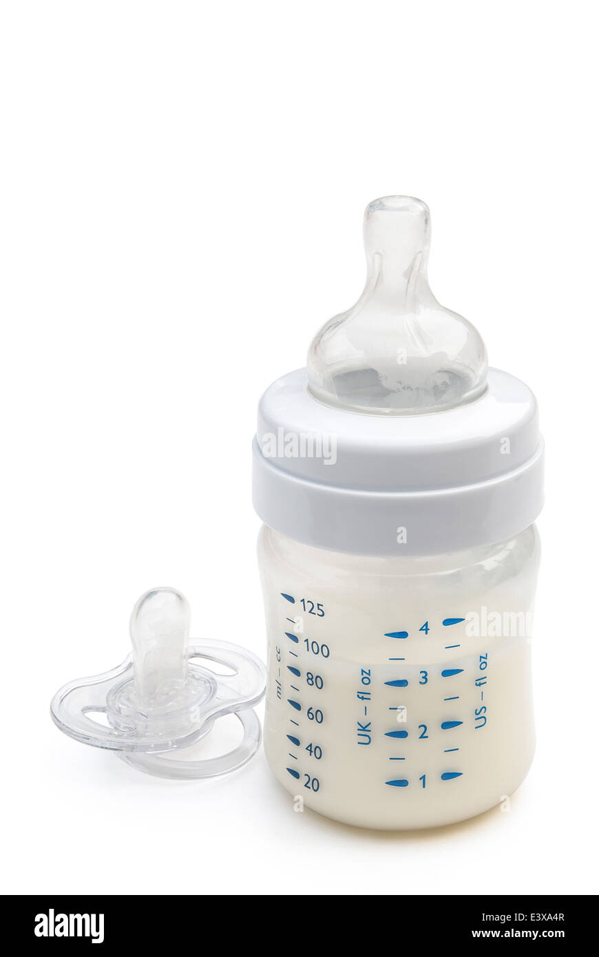 baby bottle and pacifier with clipping path Stock Photo Alamy