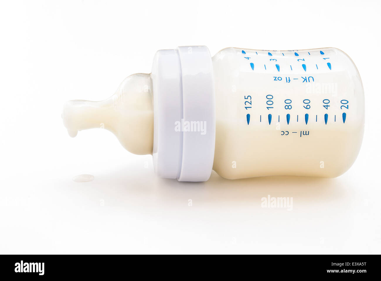 baby bottle with milk with clipping path Stock Photo