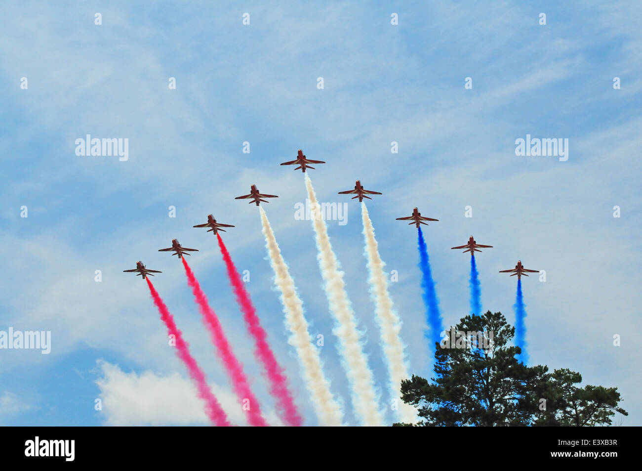 Goodwood Festival Of Speed 27 June 2014 Red Arrows Display Team Stock Photo