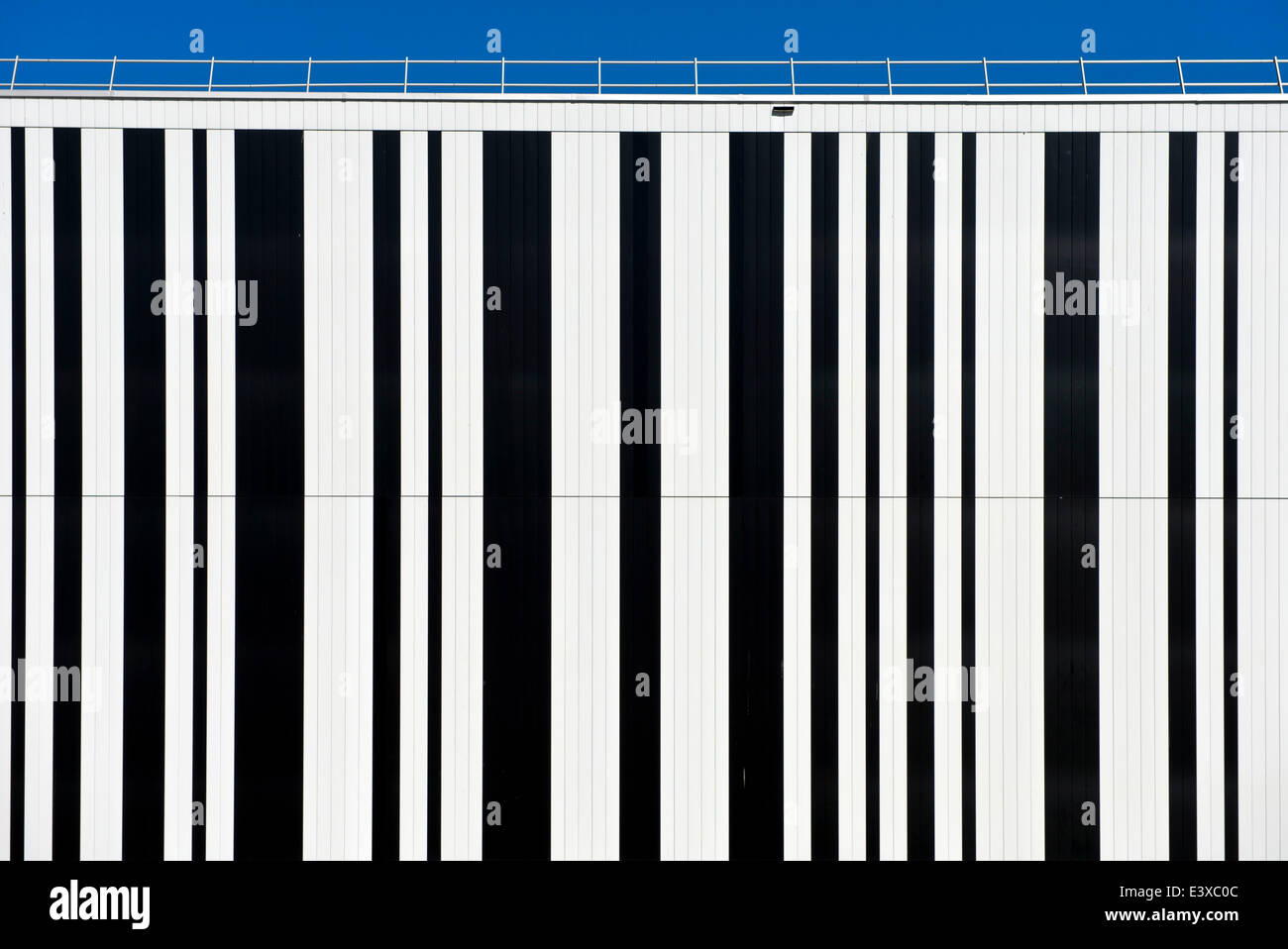 Bar code on the façade of a building, Geneva, Canton of Geneva, Switzerland Stock Photo