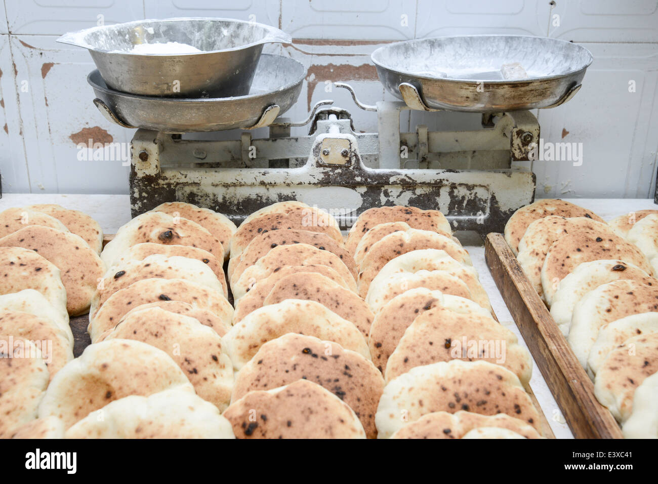 Freshly baked handmade pita bread Stock Photo