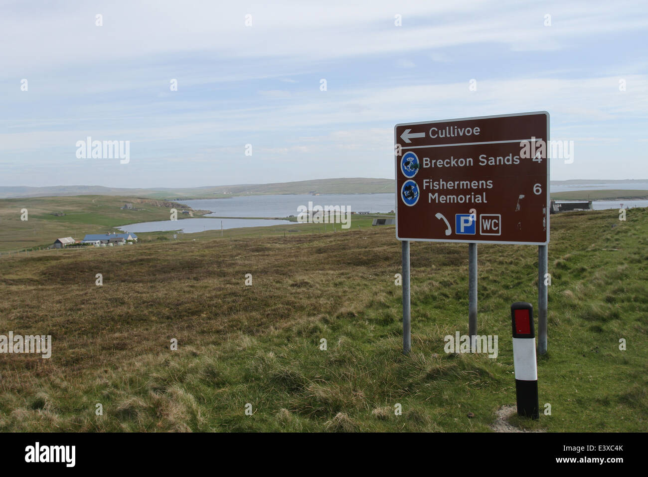 Sign near Gutcher Yell Shetland Scotland  June 2014 Stock Photo