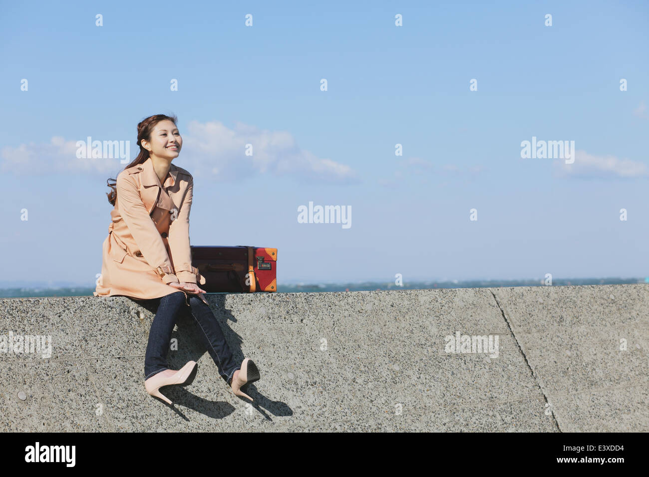 Japanese woman near the sea Stock Photo - Alamy