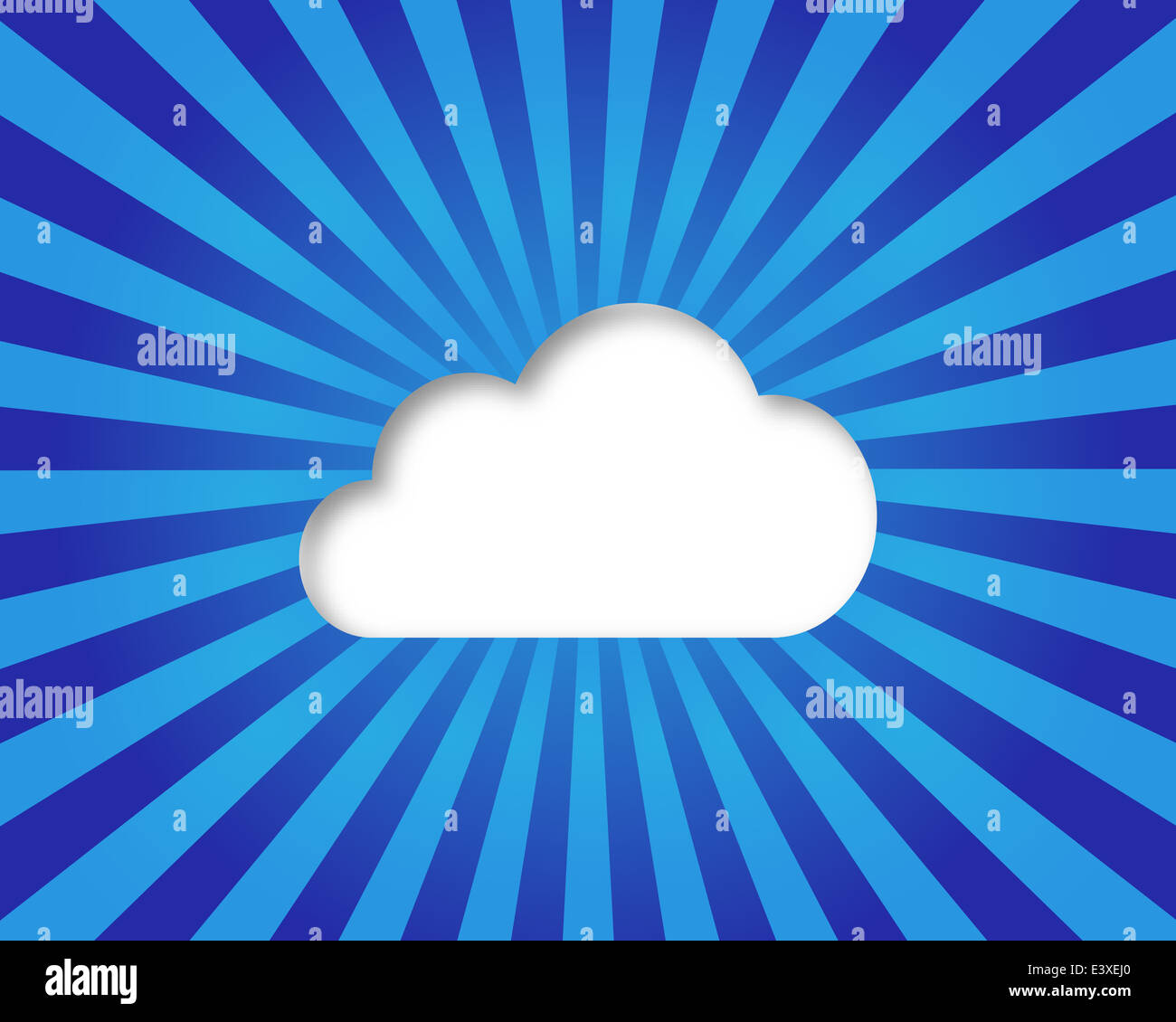 Cloud computing concept on the blue striped background Stock Photo - Alamy