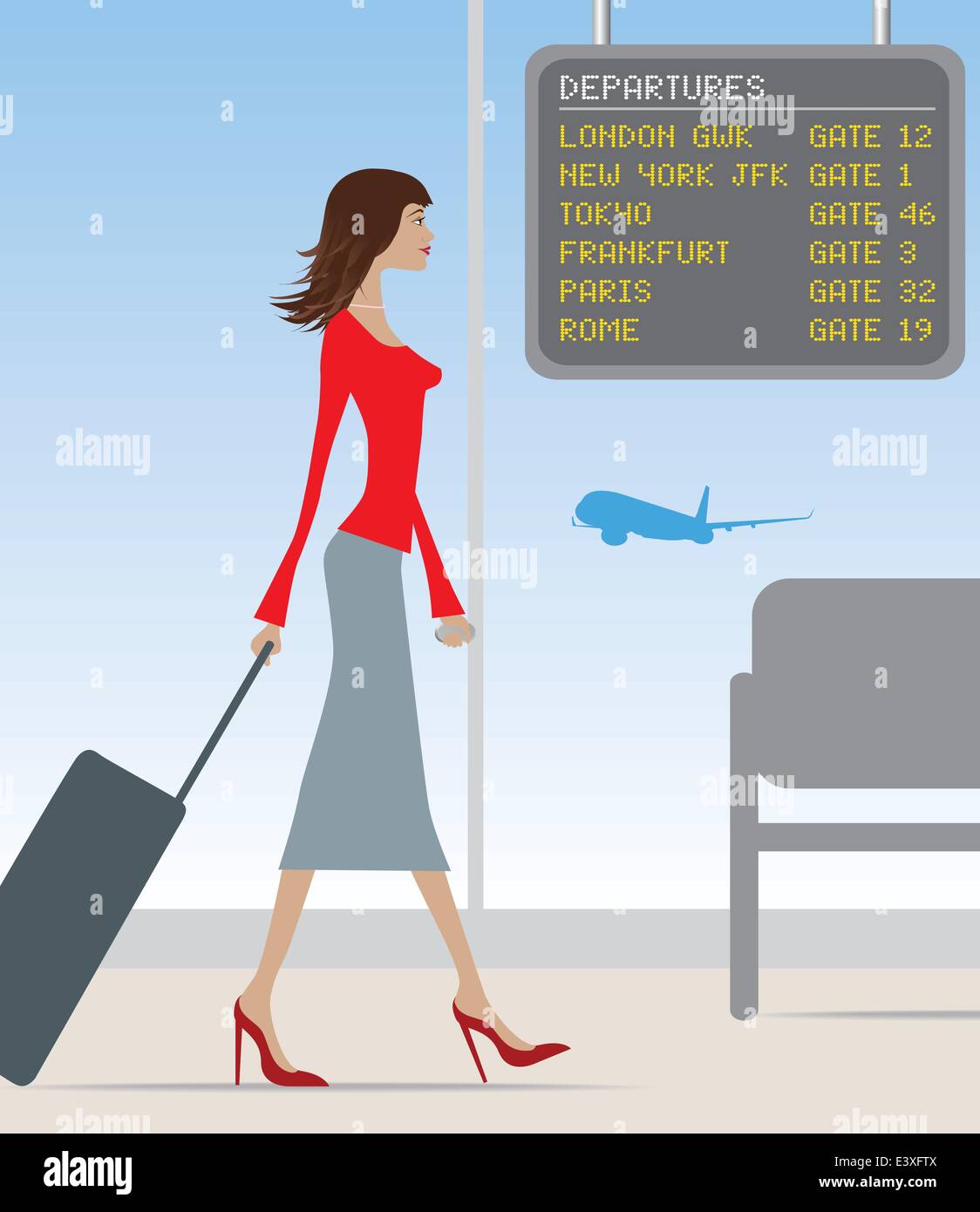 Business woman airport Stock Vector Images - Alamy