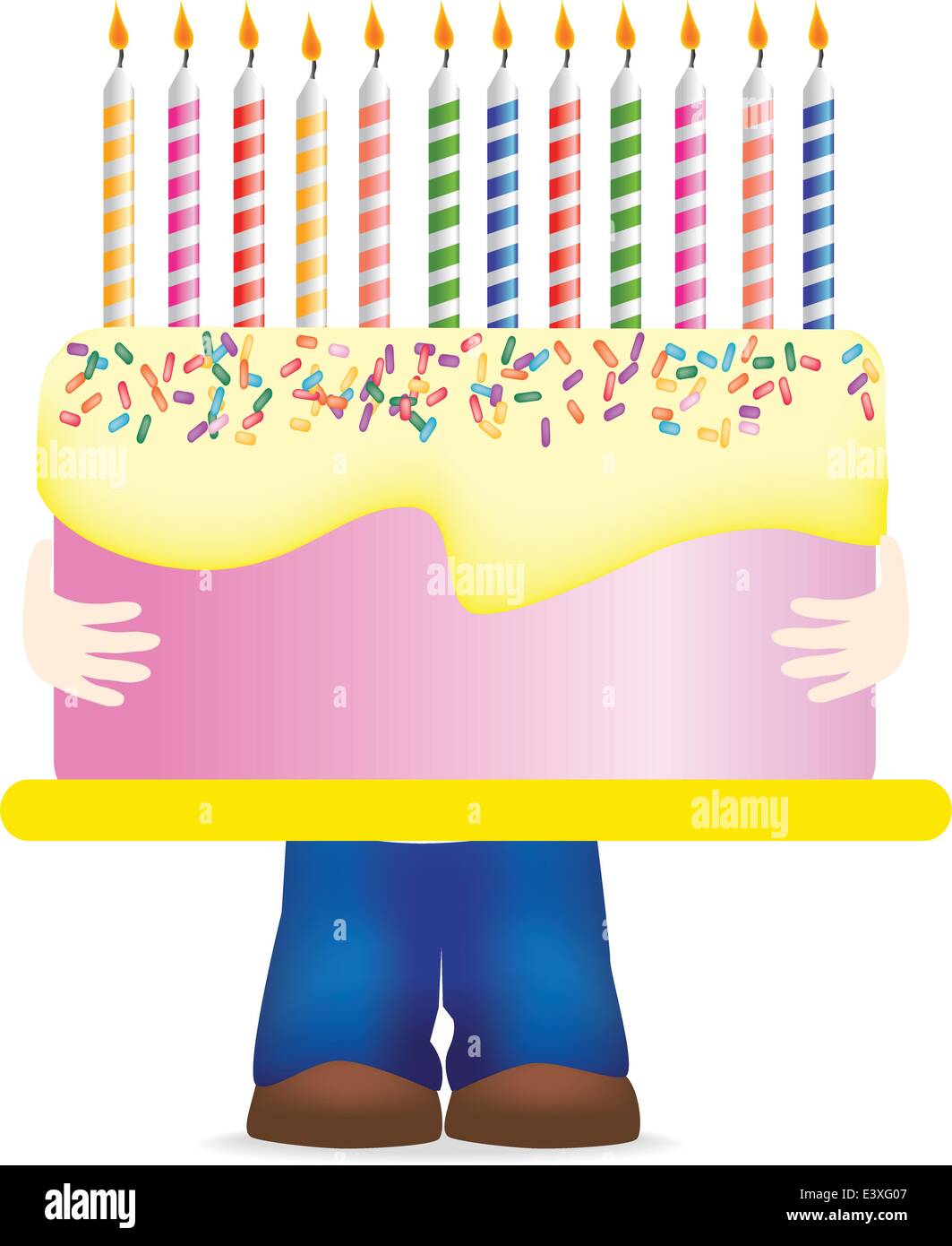 Birthday cake lots of candles Stock Vector Images - Alamy
