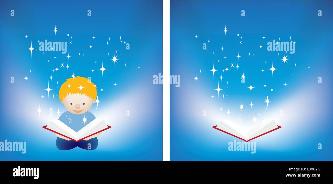 Magic book background Royalty Free Vector Image