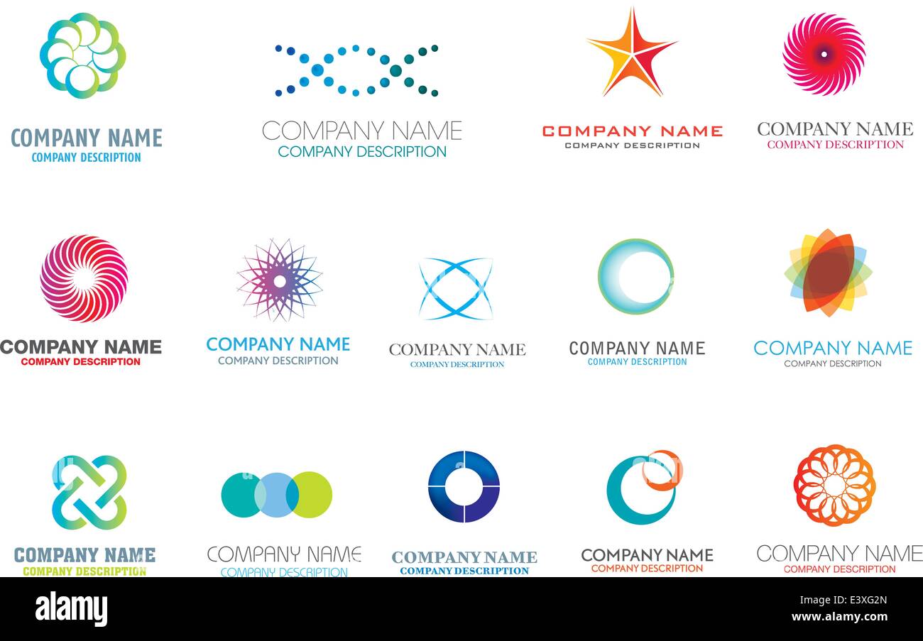 set of corporate logos symbols and marks Stock Vector