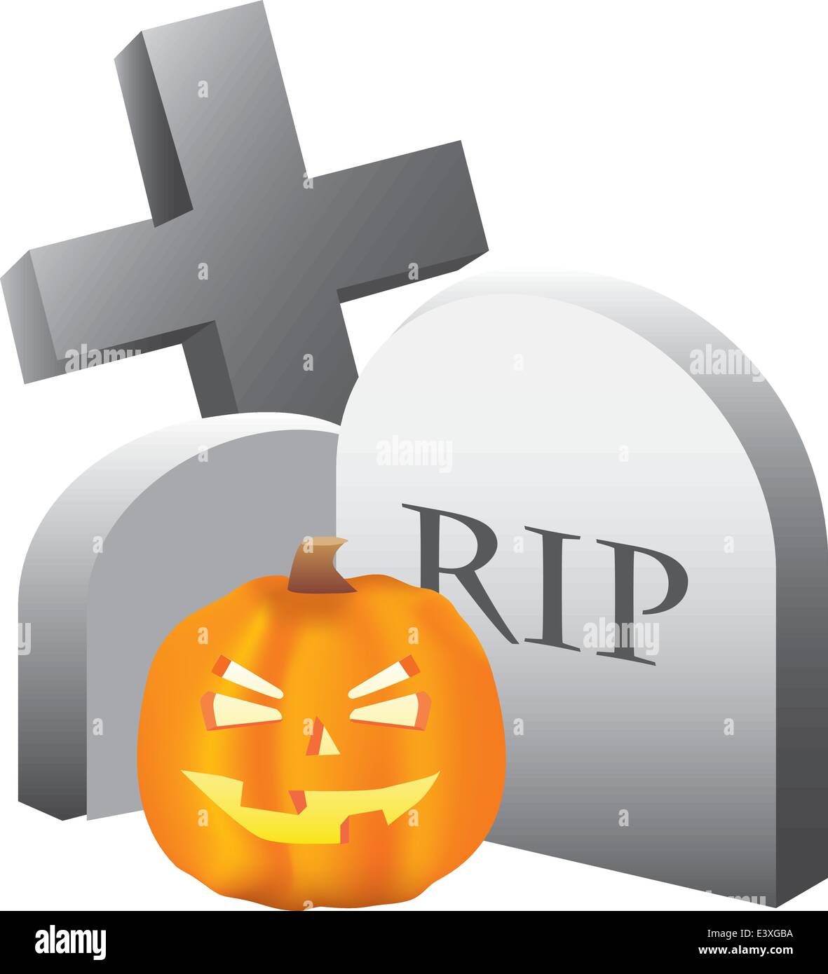 halloween scene of a pumpkin and a graveyard Stock Vector Image & Art -  Alamy