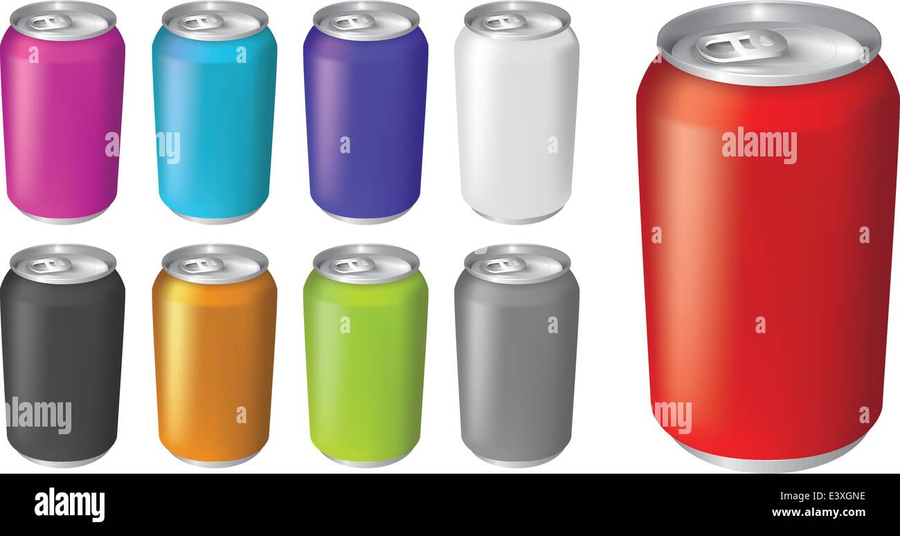 plain color soda or fizzy drink cans in different colorways Stock Vector  Image & Art - Alamy