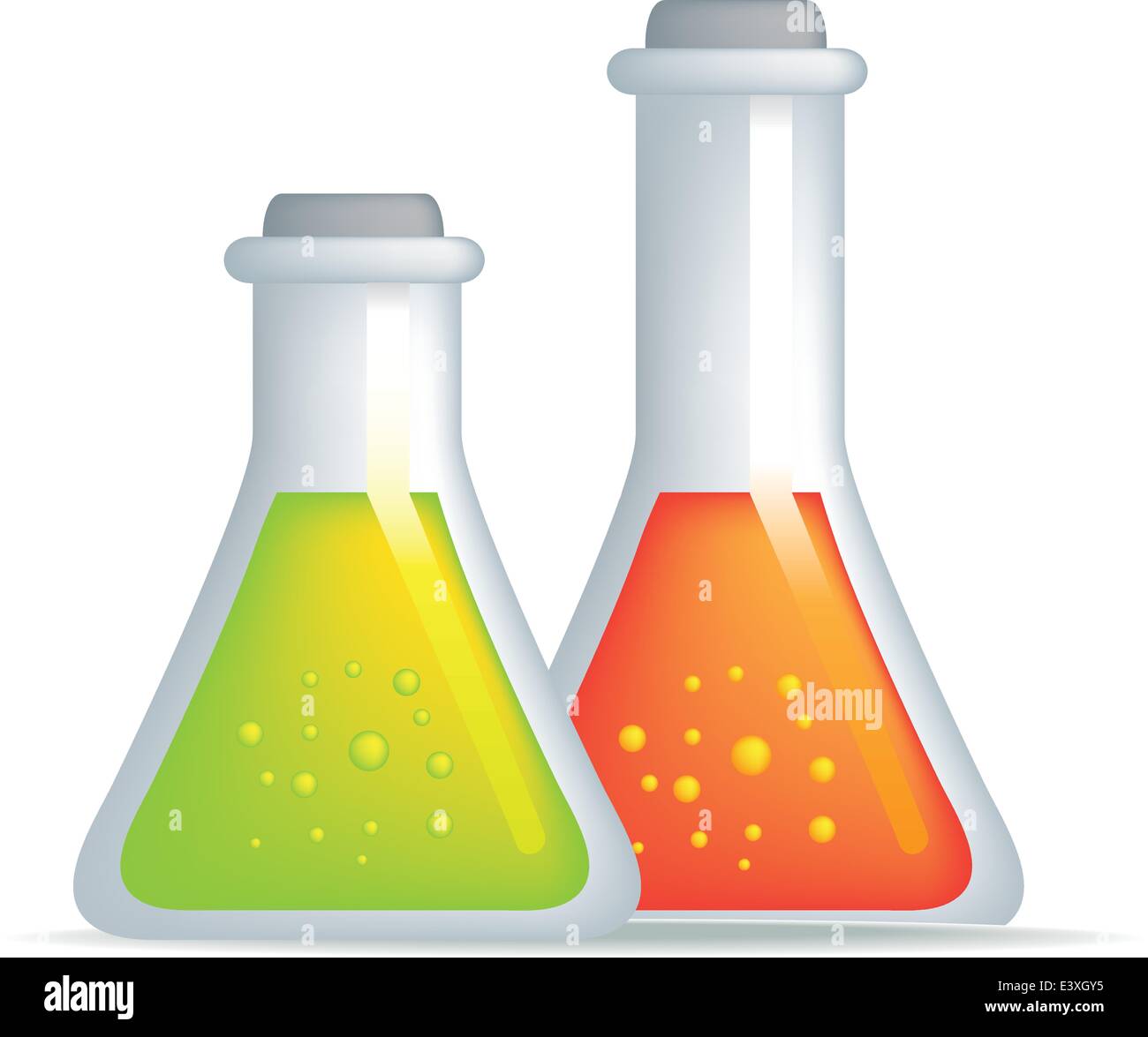 illustration of a set of science laboratory potions Stock Vector
