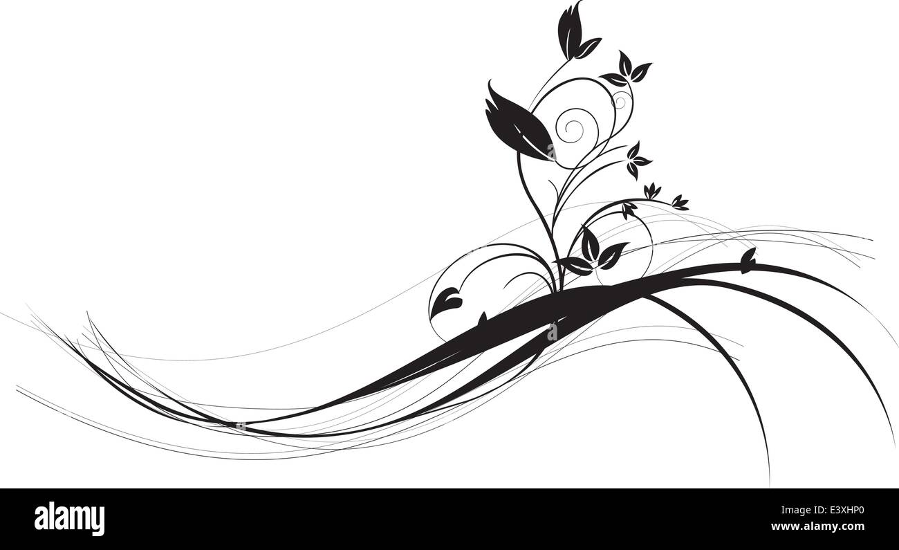 illustration of a delicate and detailed floral silhouette Stock Vector ...