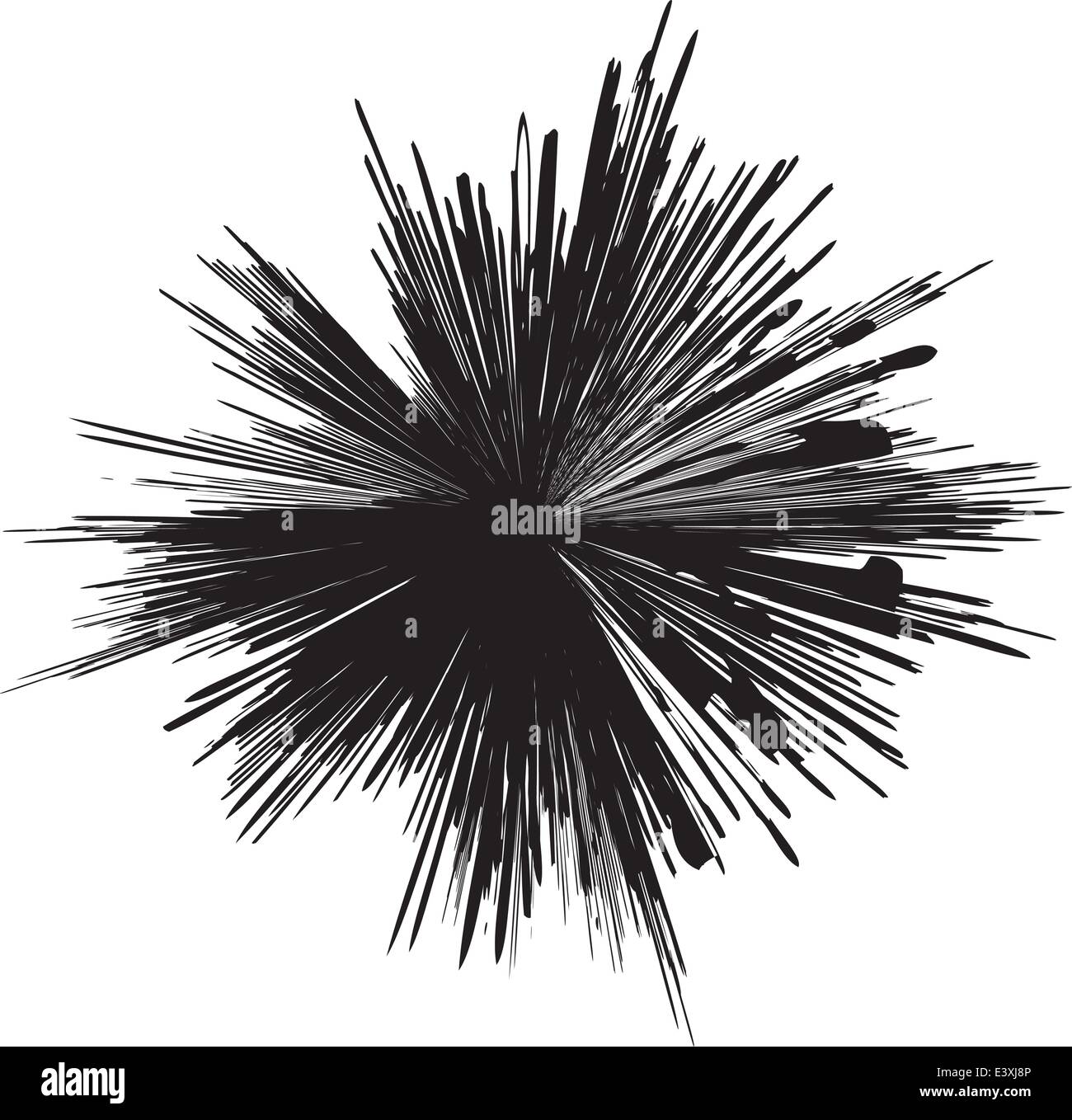 detailed vector of a black and white line explosion Stock Vector
