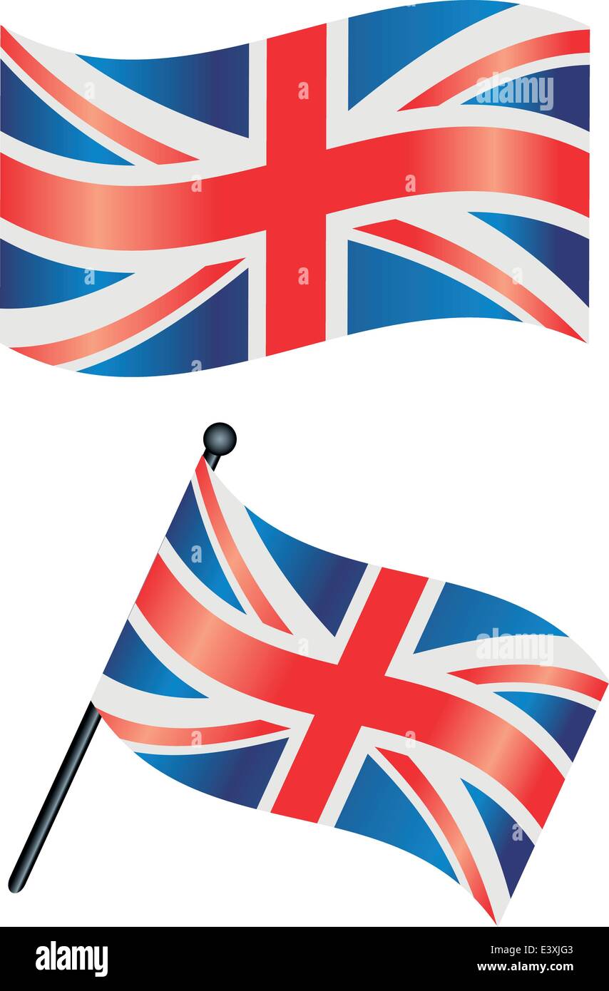 The british flag or union jack waving in the wind Stock Vector Image ...