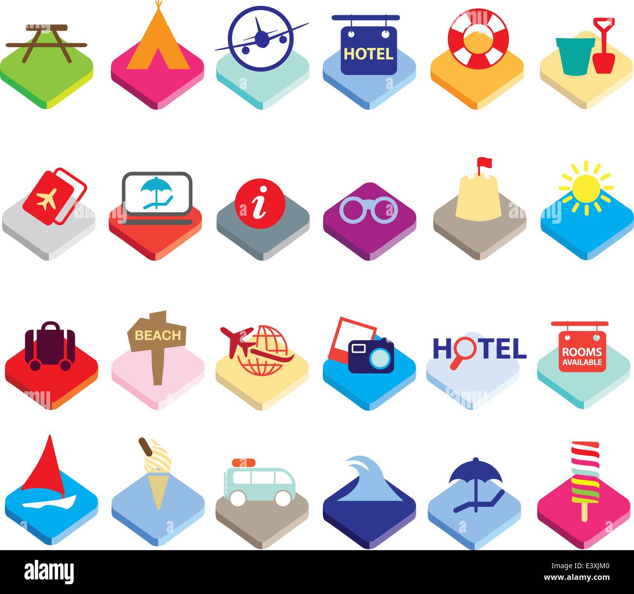 big collection of modern retro holiday icons Stock Vector