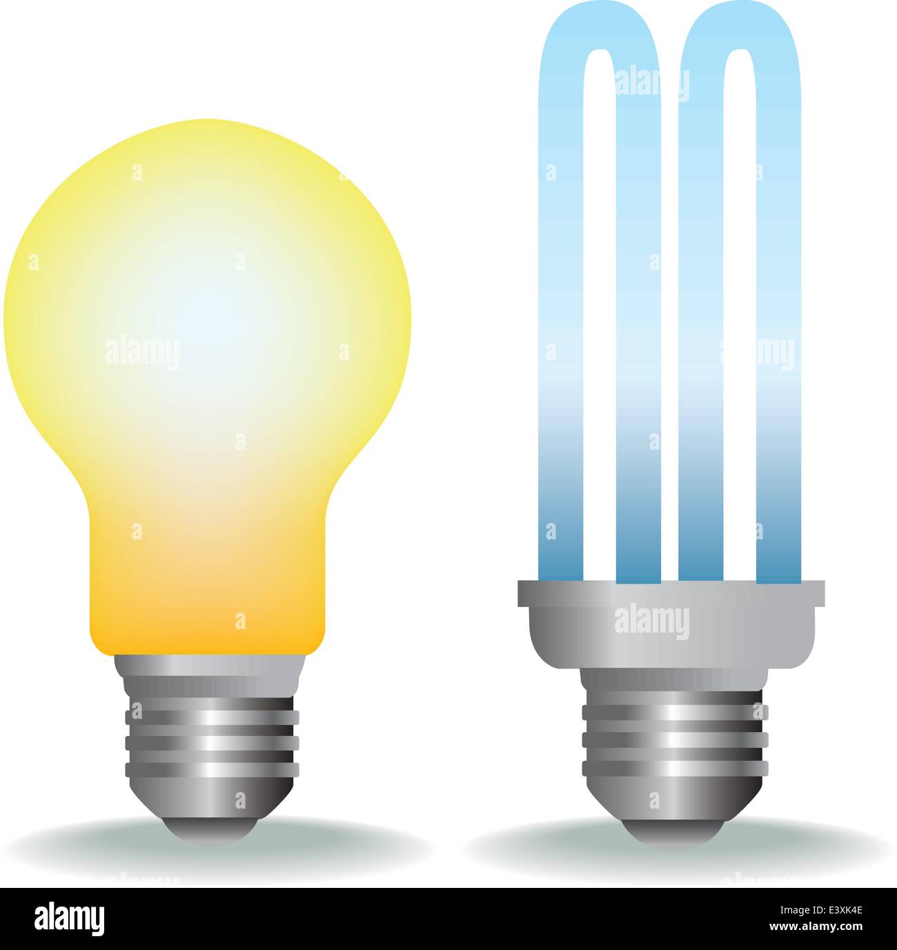 illustration of old style and new energy saver bulb Stock Vector Image ...