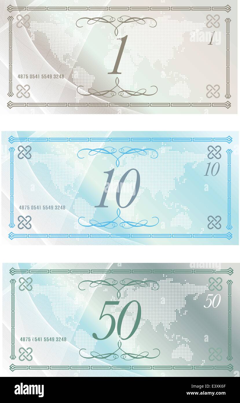 Vector illustration of a generic money note design Stock Vector