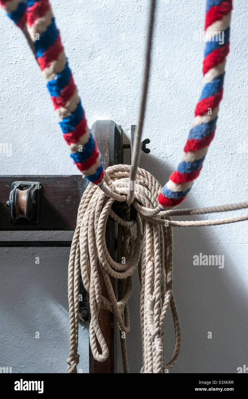 Bell Ringing Rope In English Country Church Bell Bellframe Bellringing Campanology Church Cord England Europe European Stock Photo Alamy