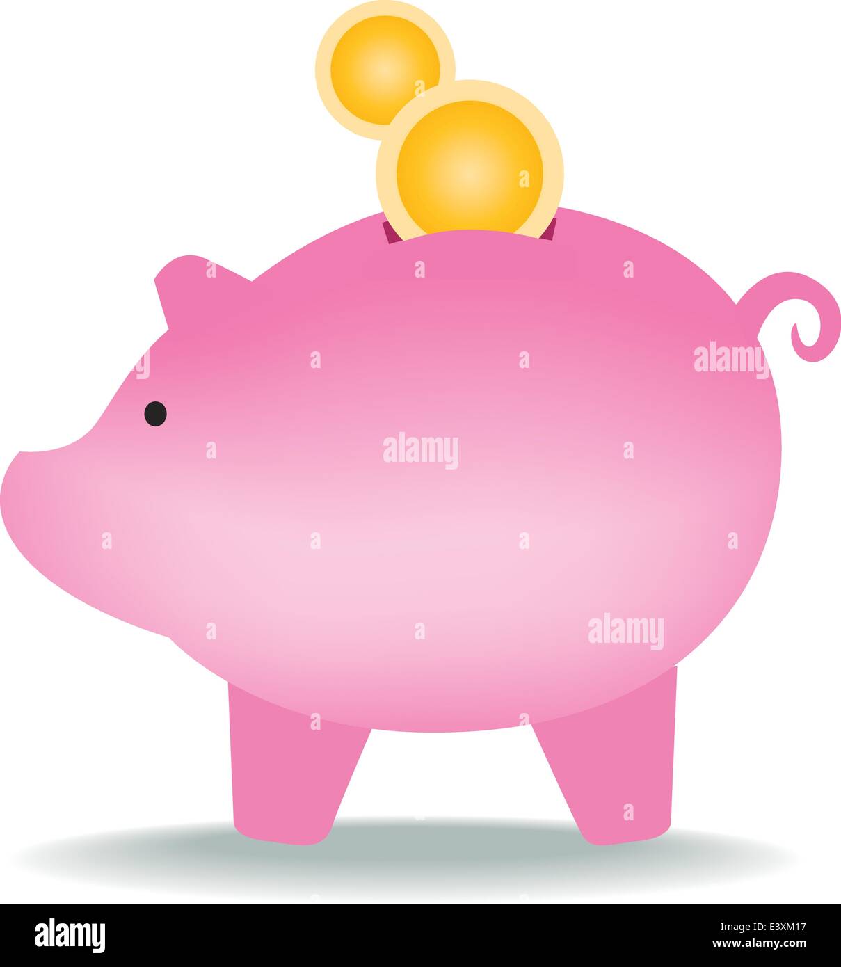 pink piggy bank isolated on white background Stock Vector Image & Art ...