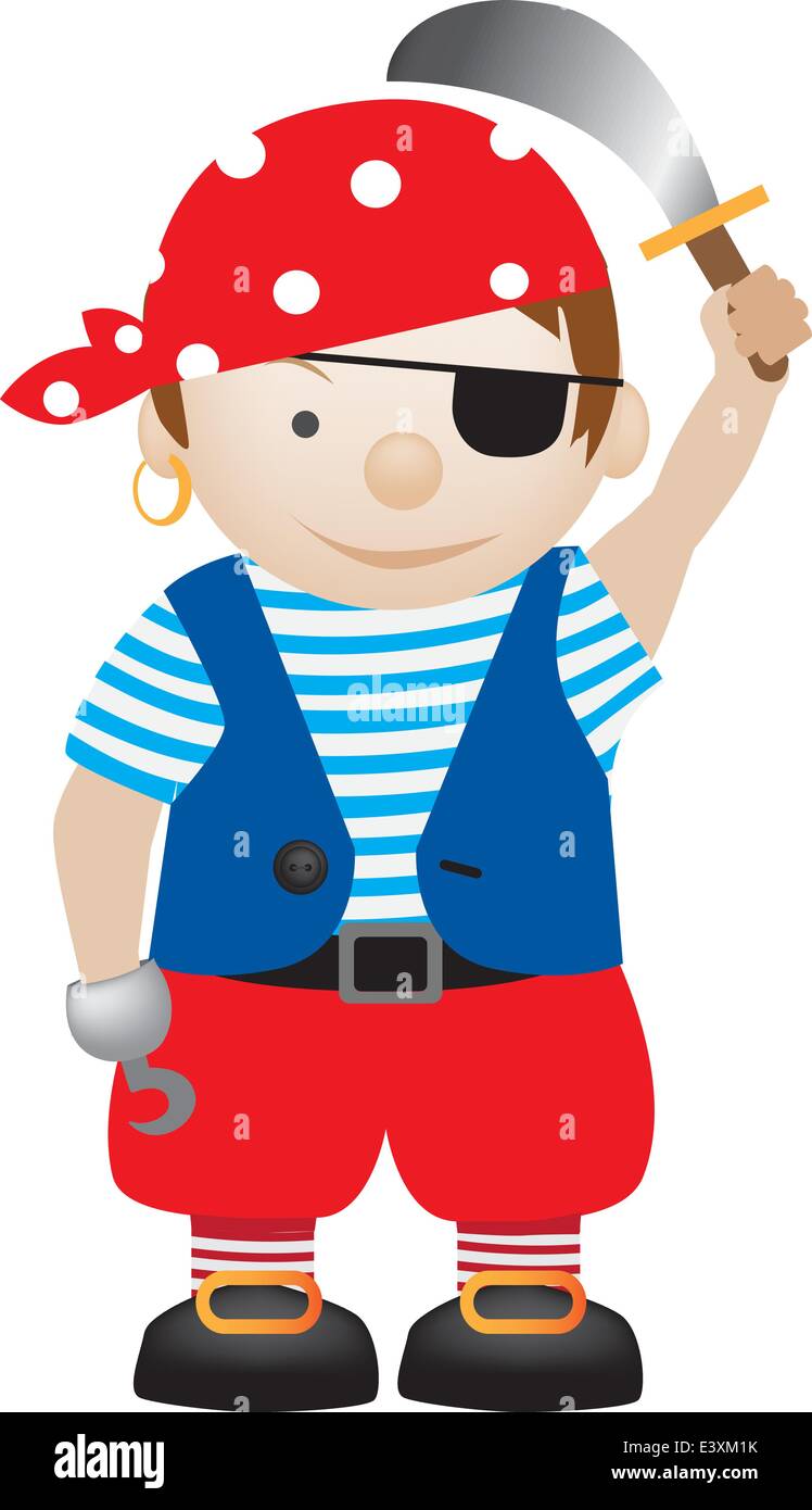 little boy dressed up as a pirate cartoon Stock Vector Image & Art - Alamy